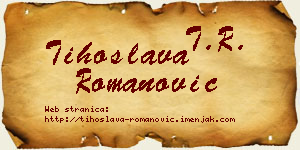 Tihoslava Romanović vizit kartica